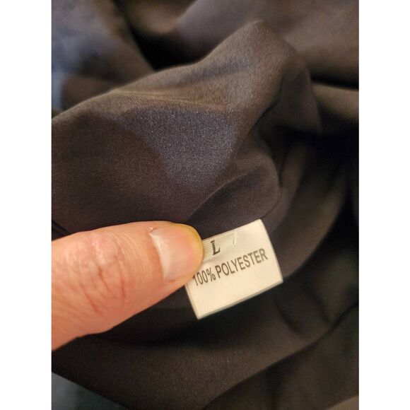 Women's fashion mock neck printed faux pearl beaded long sleeve size Large black - Picture 12 of 12